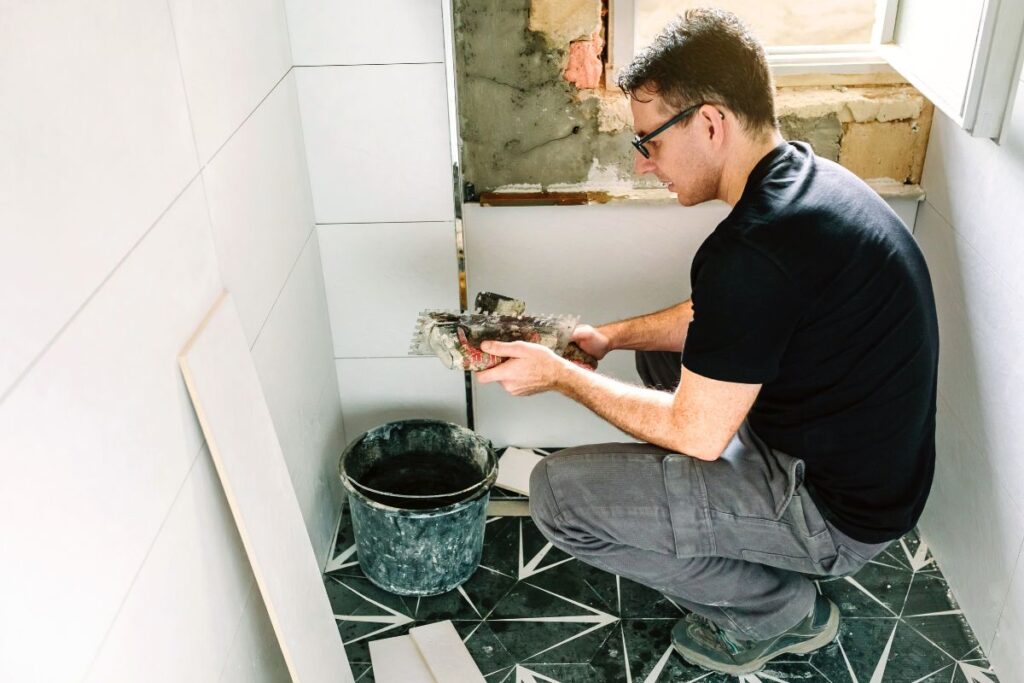 masonry renovating the bathroom