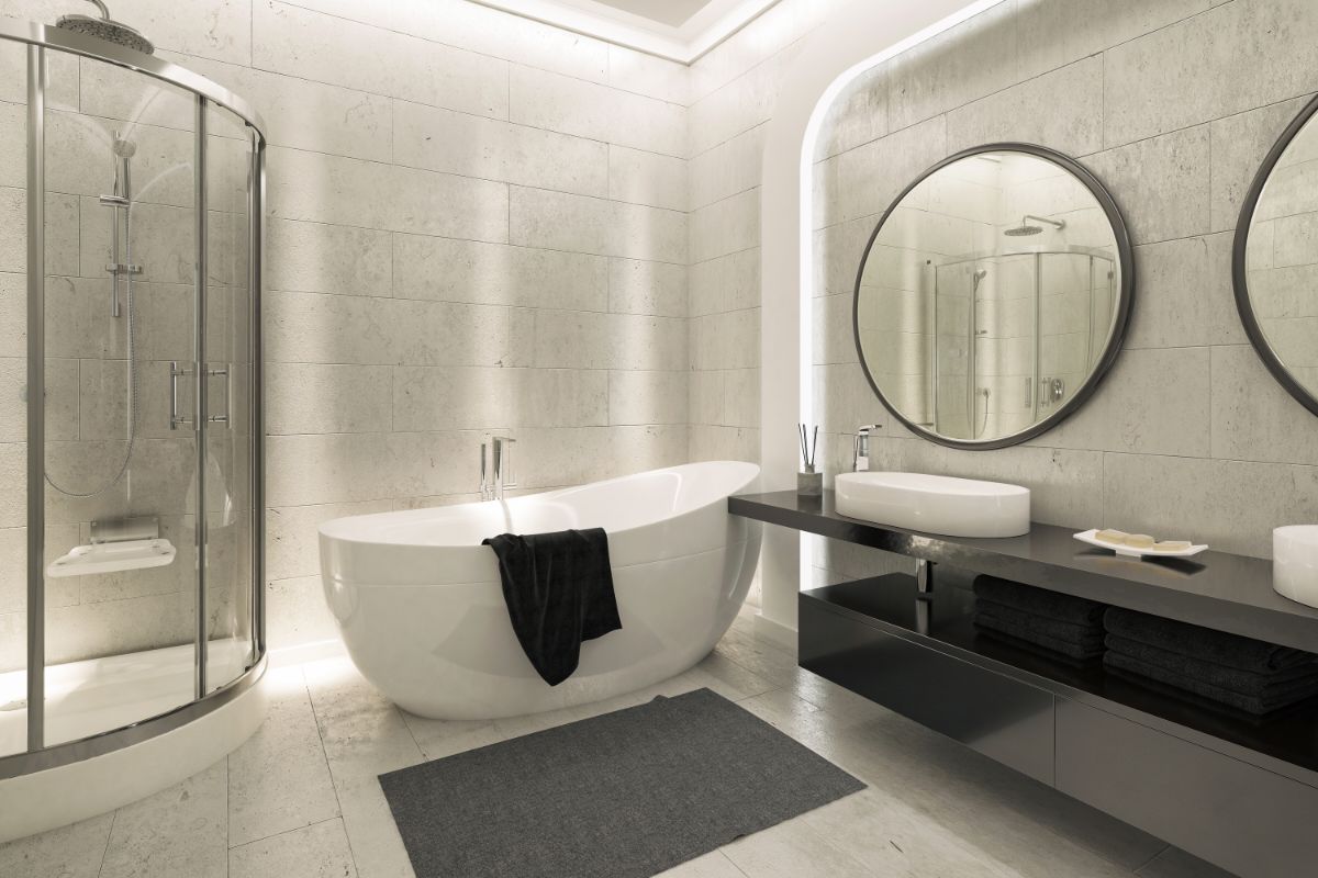 modern bathroom design in newton ma