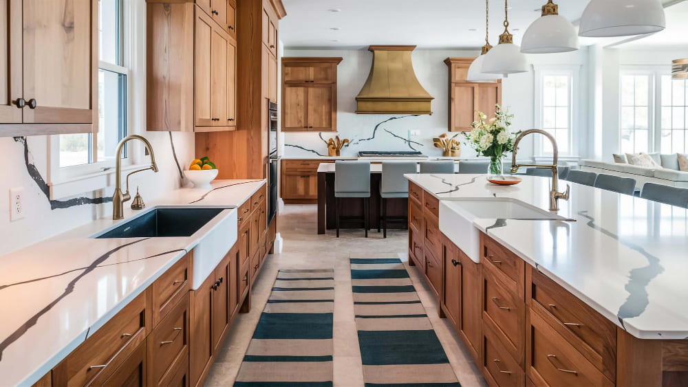 Beautiful kitchen featuring sleek white cabinets, showcasing a modern and airy design.