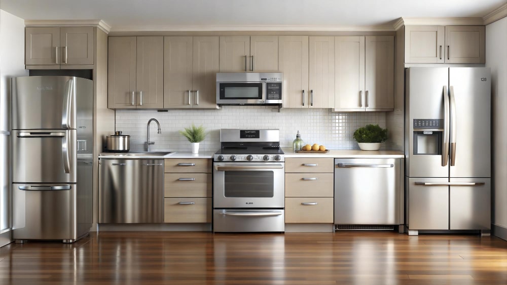 A kitchen with essential appliances