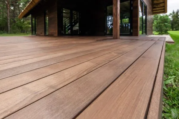 thermally modified wood materials for deck flooring 