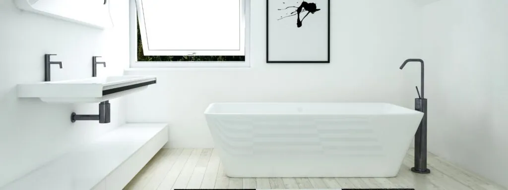 modern bathroom with bathtub