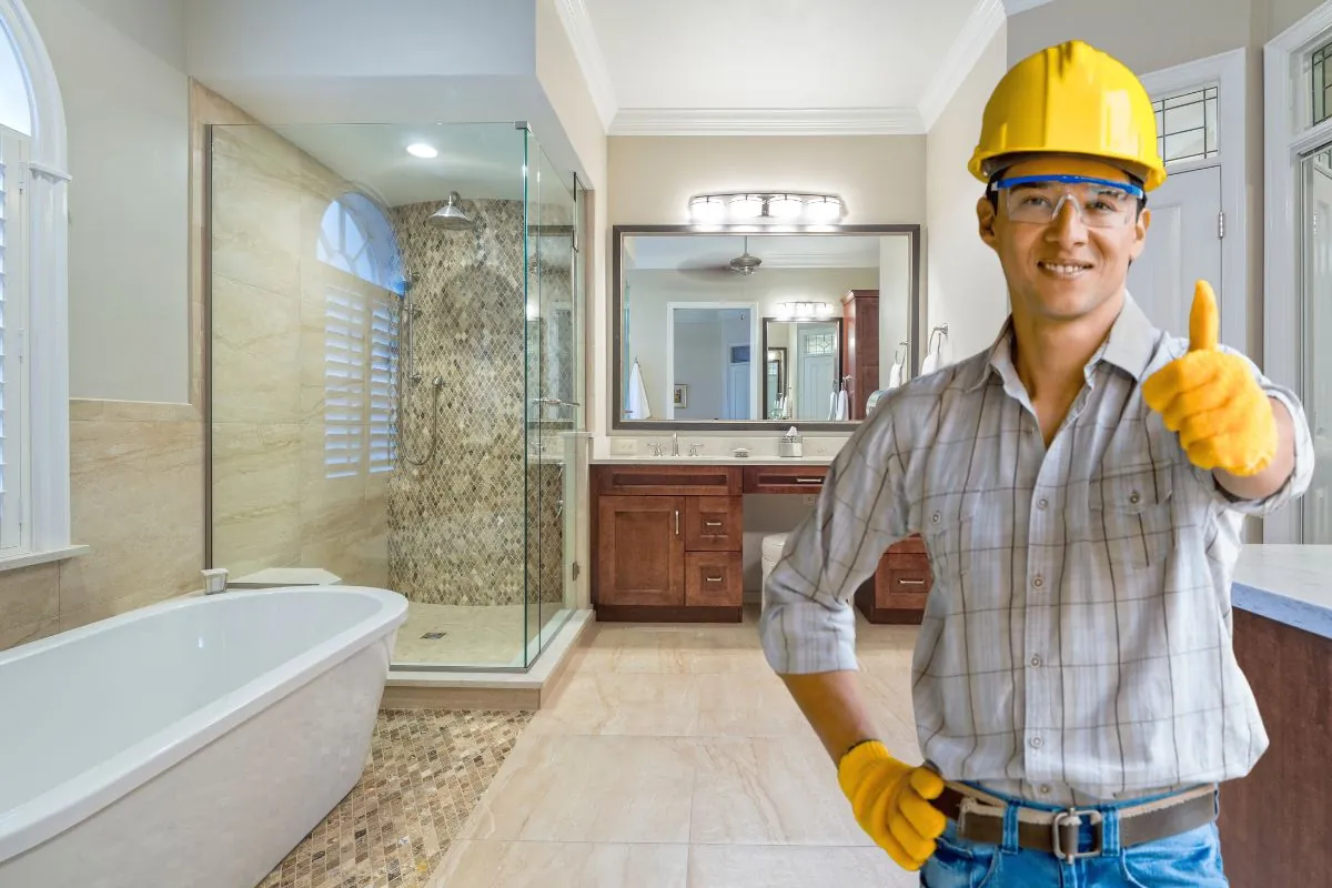 professional contractor remodeled master bathroom