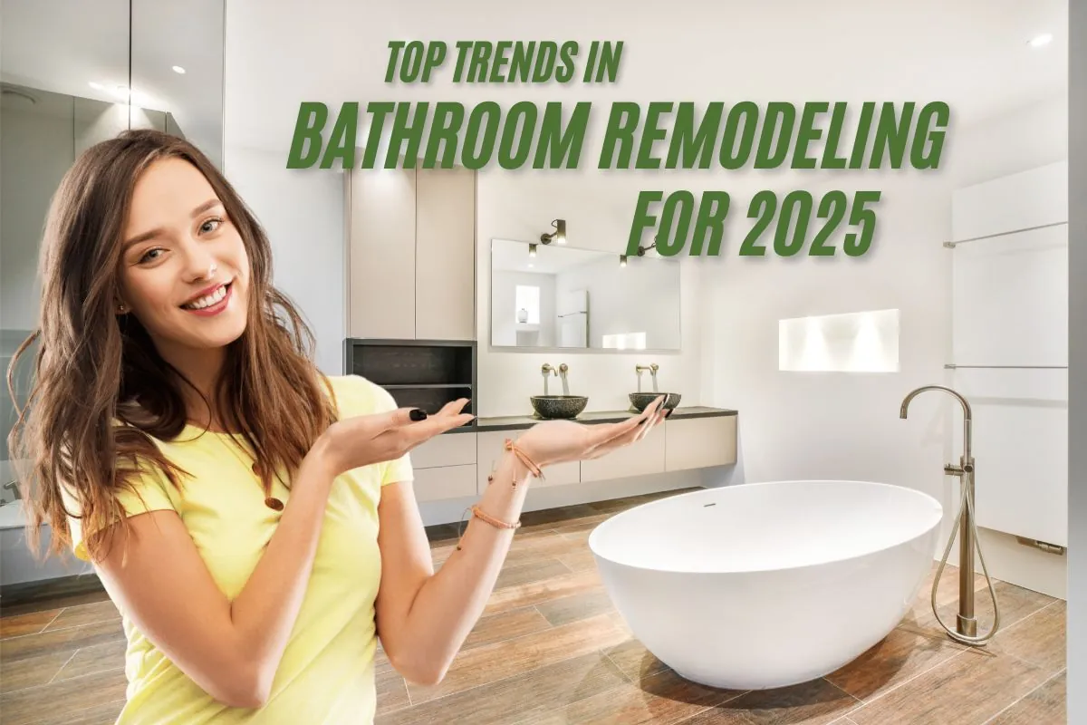 woman in modern bathroom interior