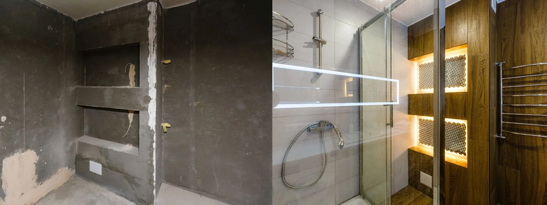 tiled bathroom renovation before and after restoration