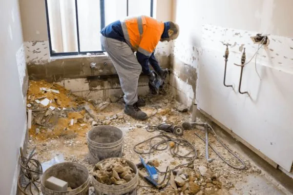 bathroom remodel contractor remodeling bathroom project in Newton MA