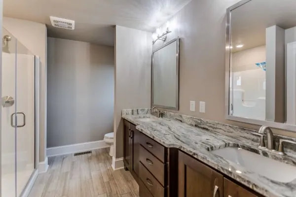 bathroom remodel design with quartz countertops